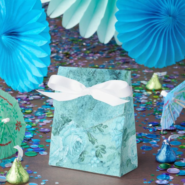 Caja Para Regalos Collage de rosas azules angustiadas (Fiesta)