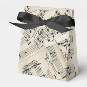 Caja Para Regalos Collage del papel de partitura del vintage