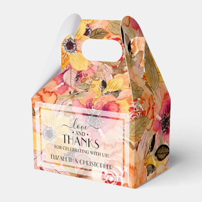 Caja Para Regalos Collage floral de acuarela de otoño (Front Side)