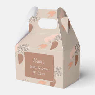 Caja Para Regalos Collage Orgánico de Hojas Tonos Terrosos Boda
