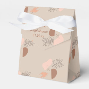 Caja Para Regalos Collage Orgánico de Hojas Tonos Terrosos Boda