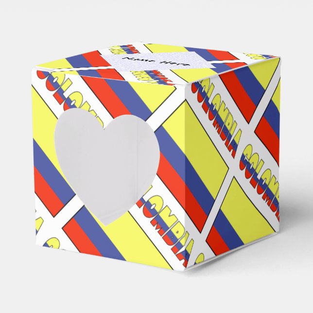 Caja Para Regalos Colombia: Bandera colombiana cubierta y personaliz (Anverso)