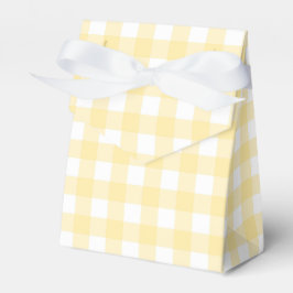 Caja Para Regalos Color amarillo pálido Gingham Plaid Tent Party Fav