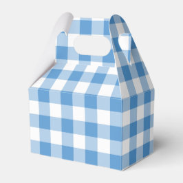 Caja Para Regalos Color azul claro y blanco Gingham Pattern Gable Fa
