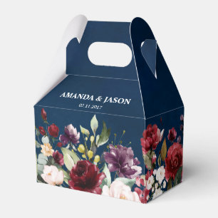 Caja Para Regalos Color de agua romántico Borgoña Rojo Floral