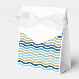Caja Para Regalos Color de las líneas de onda Azul y Amarillo