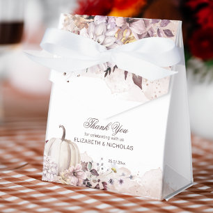 Caja Para Regalos Colores pastel de calabaza de follaje de otoño gra