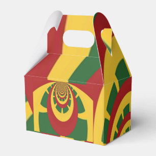 Caja Para Regalos Colores Rasta Rojo Dorado y Verde de Jamaica
