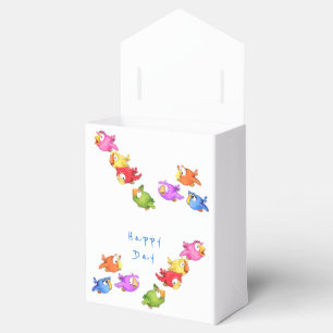 Caja Para Regalos Colorful Happy Flying Birds Favor Box Sparrows 