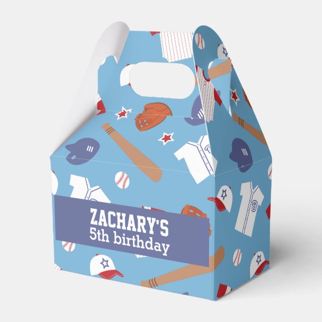 Caja Para Regalos Colorida fiesta temática del béisbol (Front Side)