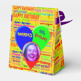 Caja Para Regalos Colorida foto personalizado y feliz cumpleaños