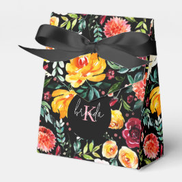 Caja Para Regalos Coloridas acuarelas de flores de jardín