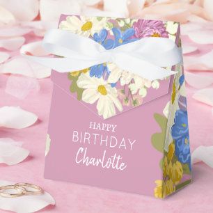 Caja Para Regalos Coloridas flores modernas florecen cumpleaños