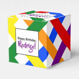 Caja Para Regalos Colorido arcoiris cruza franjas cumpleaños
