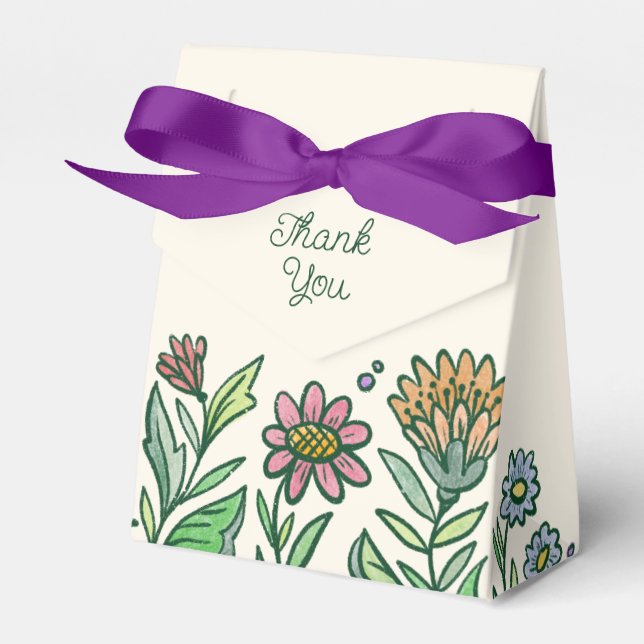 Caja Para Regalos Colorido Artístico Chorro Nupcial Escandinavo (Front Side)