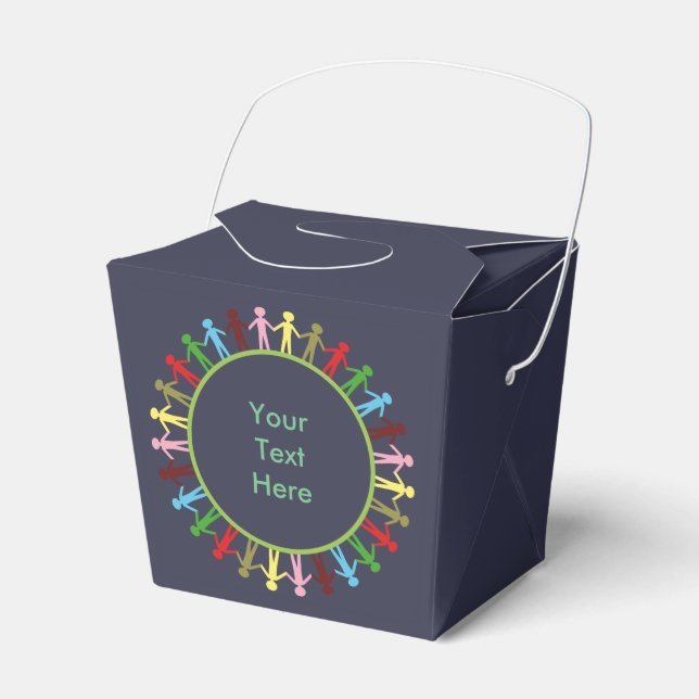 Caja Para Regalos Colorido círculo de personas Personalizado texto (Front Side)