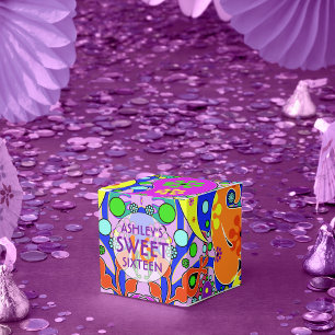Caja Para Regalos Colorido dulce 16 cumpleaños fondo