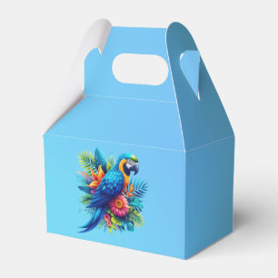 Caja Para Regalos Colorido macao tropical azul