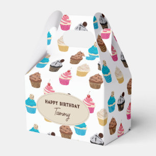 Caja Para Regalos Colorido patrón de pastelitos Cupcakes fiesta de c