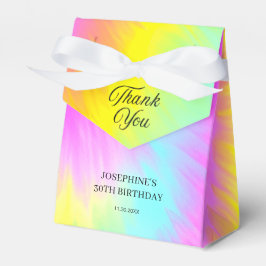 Caja Para Regalos Colorido Tie Dye Pastel Rainbow Birday Gracias