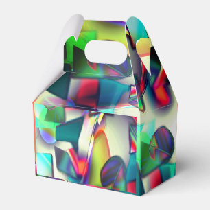 Caja Para Regalos Coloridos cuadrados curvados y círculos con metal