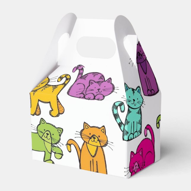Caja Para Regalos Colourful Kittens - Gable (Front Side)