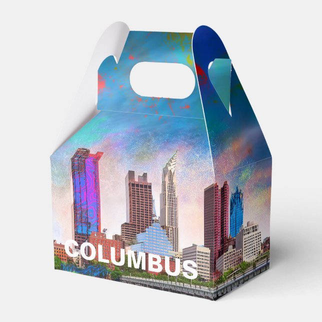 Caja Para Regalos Columbus Skyline Resumen de arte (Front Side)