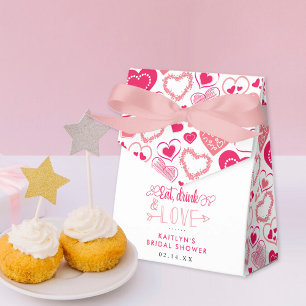 Caja Para Regalos "Come, Bebe & Ama" Bridal Shower del Día de San Va