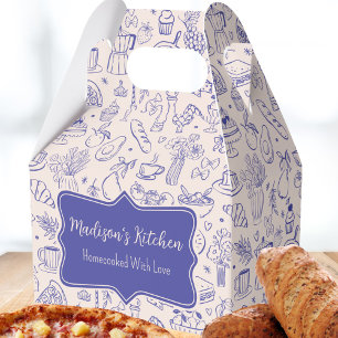 Caja Para Regalos Comida Personalizada y Adorable Dibujada a Mano