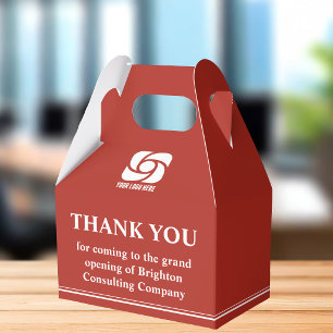 Caja Para Regalos Compañía de Logo Empresarial Rojo Gran Apertura