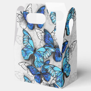 Caja Para Regalos Composición de las mariposas blancas y azules