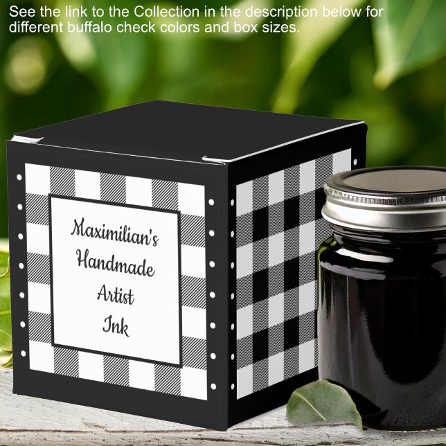 Caja Para Regalos Comprobación de búfalo - Clásico blanco y negro (Buffalo Check - Black and White Classic Favor Boxes by Leapfroglisics Shop)