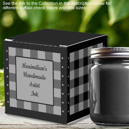 Caja Para Regalos Comprobación de búfalo - gris y negro - clásico
