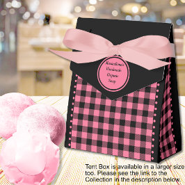 Caja Para Regalos Comprobación de búfalo - Negro y rosa - 3x1.5x3.25