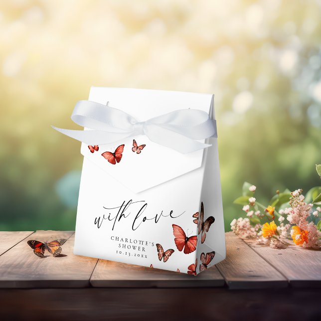 Caja Para Regalos Con amor Whimsical Butterfly Red Gracias (Subido por el creador)