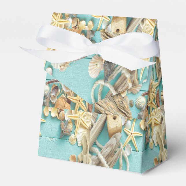 Caja Para Regalos concha, cosecha, collage, turquesa, moda, moda, di (Front Side)