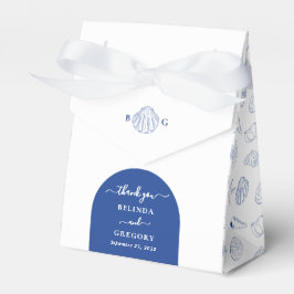 Caja Para Regalos Conchas de almeja azules bodas de playa costera