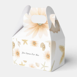 Caja Para Regalos Conchas y Flores de Peach Beach Boda Moderna