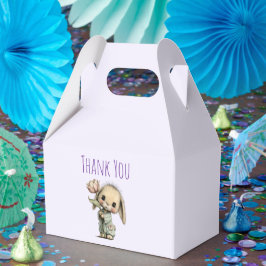 Caja Para Regalos Conejito Lindo Sosteniendo un Tulipán de Agradecim