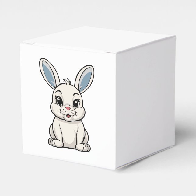Caja Para Regalos Conejo Blanco (Costado Anverso)