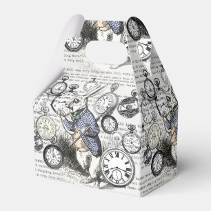 Caja Para Regalos Conejo Blanco Alice Wonderland Relojes Arte