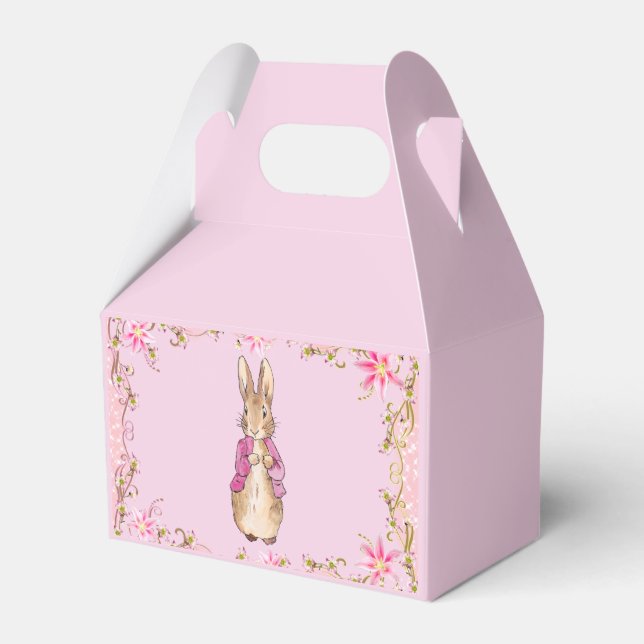 Caja Para Regalos Conejo clásico con chaqueta rosa (Front Side)