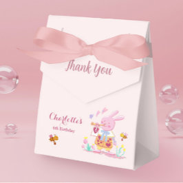 Caja Para Regalos Conejo color de agua rosa en el cumpleaños de los 
