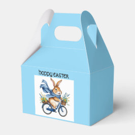 Caja Para Regalos conejo de pascua feliz en bicicleta azul