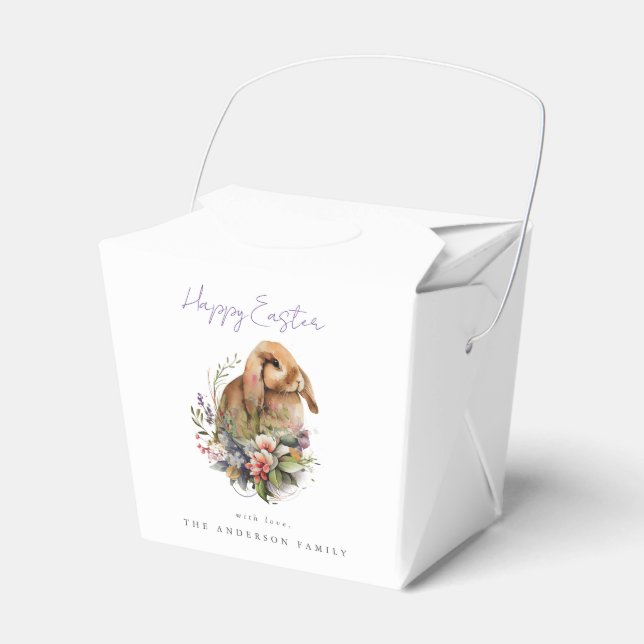 Caja Para Regalos Conejo de Pascua floral (Front Side)