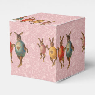 Caja Para Regalos Conejo de Pascua Huevos Bailando