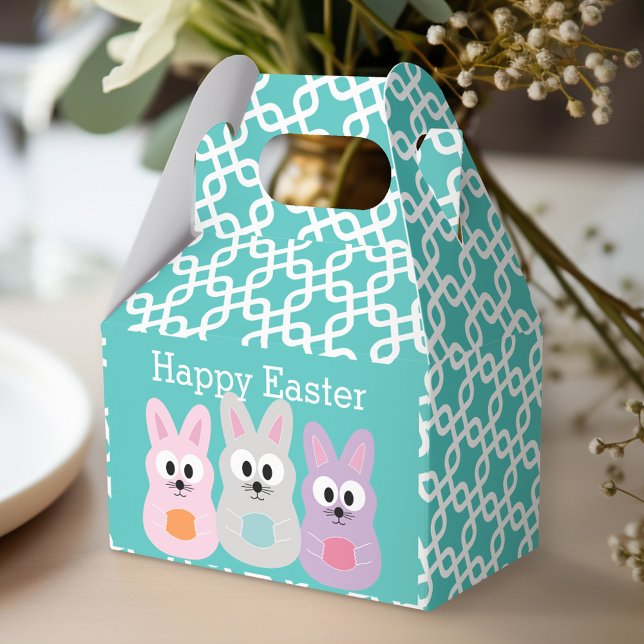 Caja Para Regalos Conejo de Pascua Personalizado con nombre personal (Personalized favor box - Easter party)