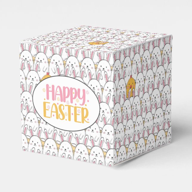 Caja Para Regalos Conejo de Pascua y chicles para bebés (Costado Anverso)