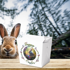 Caja Para Regalos Conejo de Pascua y pollo con sus cestas de huevos