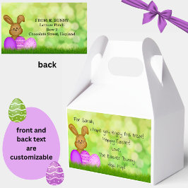 Caja Para Regalos Conejo personalizado de Pascua a los niños